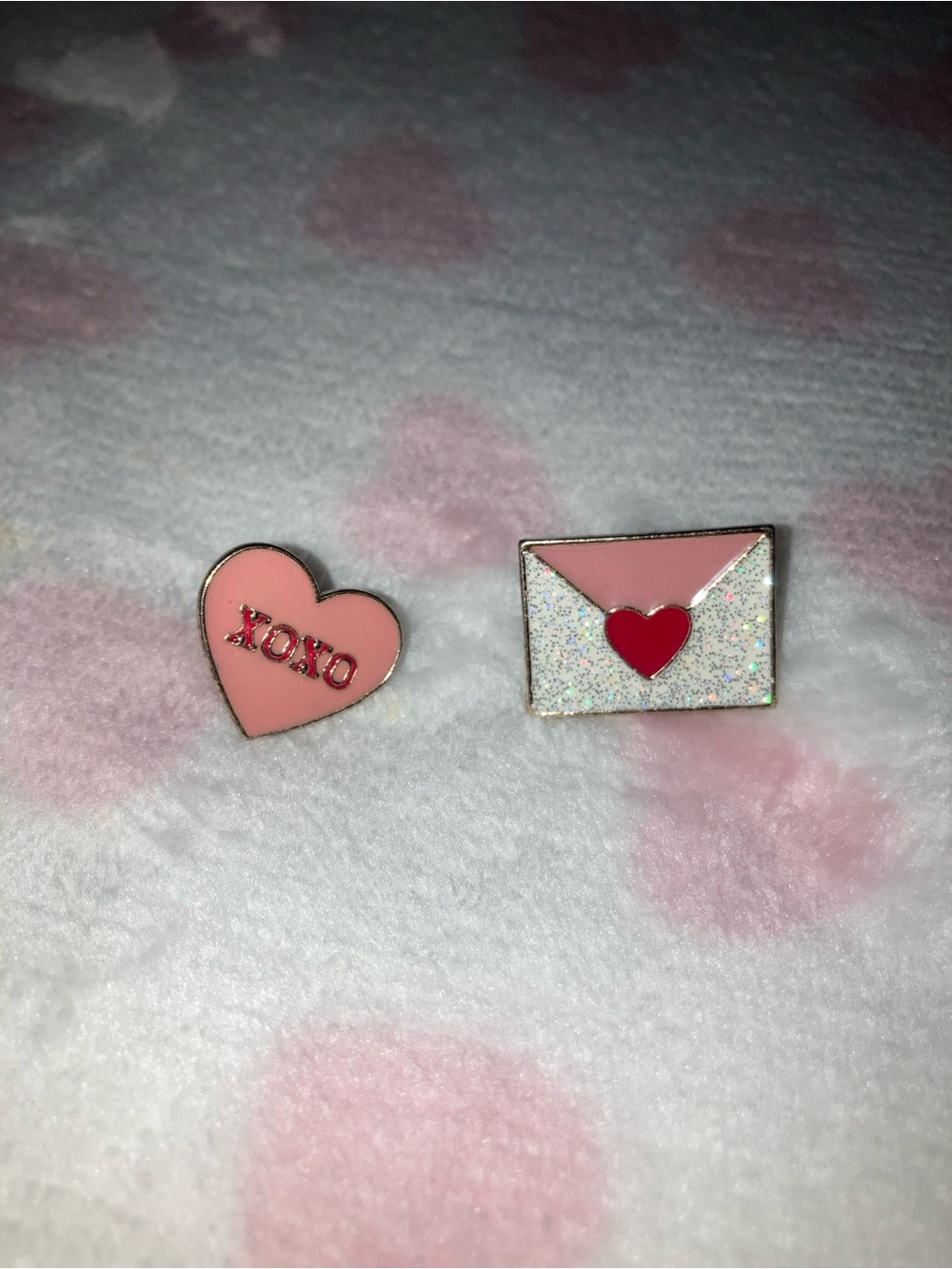 Pink XOXO Heart & Envelope Pins